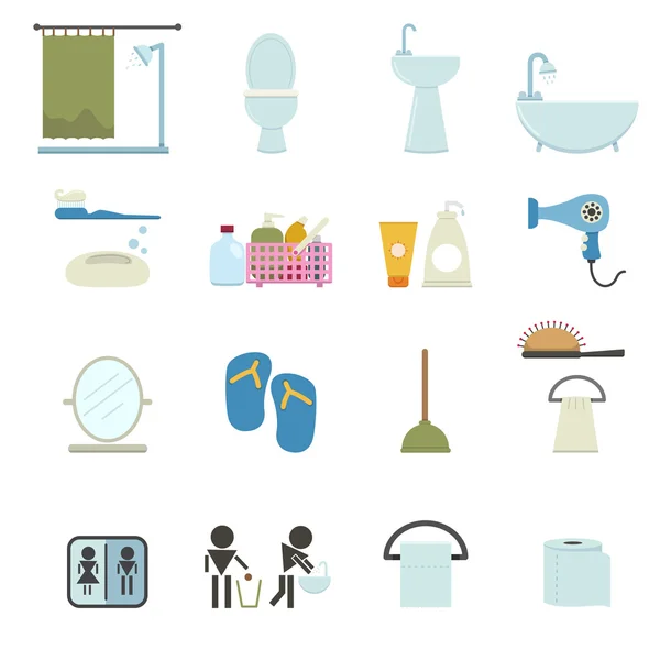 Bathroom icons — Stock Vector