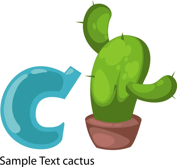 Alfabetet bokstaven c-cactus — Stock vektor
