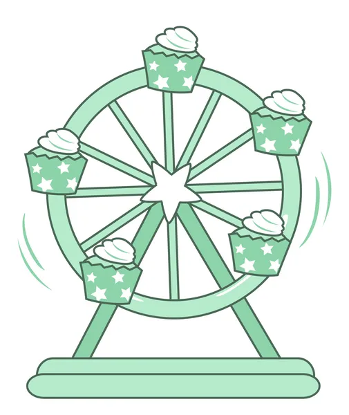 Cupcake Ferris wheel — Stockvector