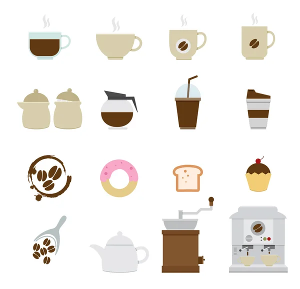 Coffee and tea Icons — Stock Vector