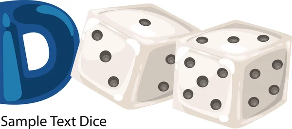 ALPHABET LETTER D-Dice. — Stock Vector