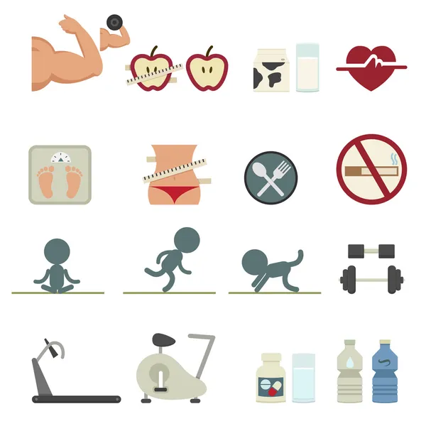 Iconos de fitness — Vector de stock