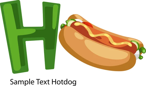 Buchstabe h-hotdog.vector — Stockvektor