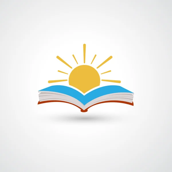 Atardecer libro abierto — Vector de stock