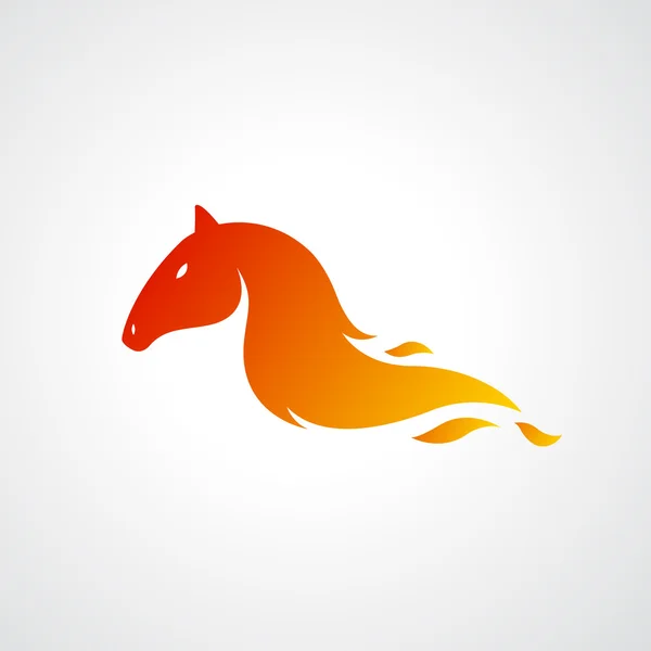 Brand vlam paard pictogram — Stockvector
