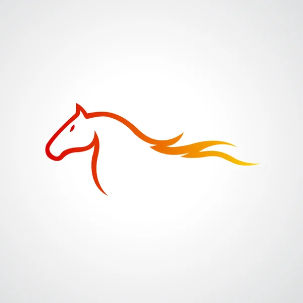 Fuego llama caballo icono — Vector de stock