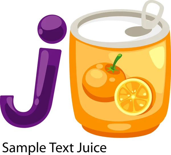 ALFABET LETTER J-Juice — Vetor de Stock