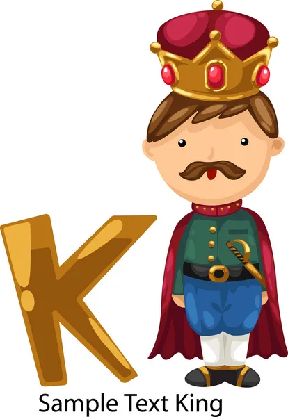 ALPHABET LETTER k-King — Stock Vector