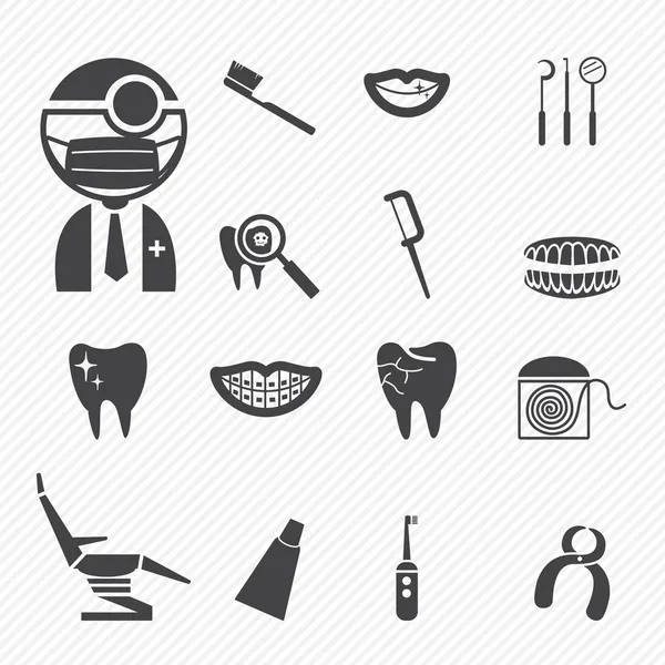 Icone dentali — Vettoriale Stock