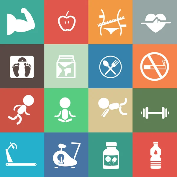 Fitness Icons — Stock Vector