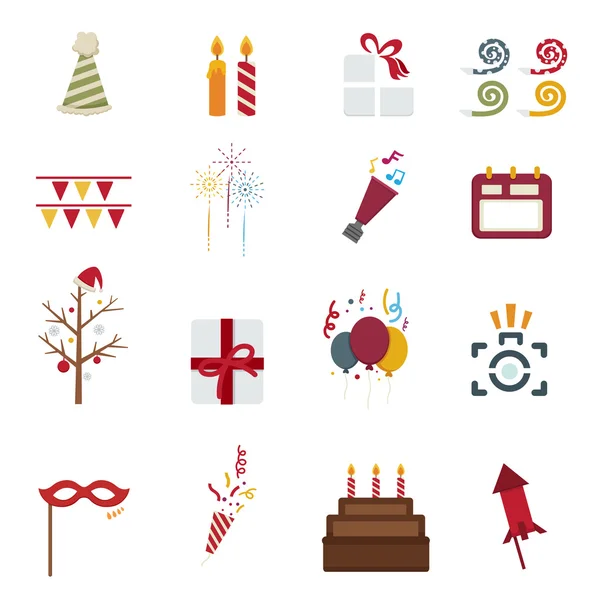 Feliz Año Nuevo iconos — Archivo Imágenes Vectoriales