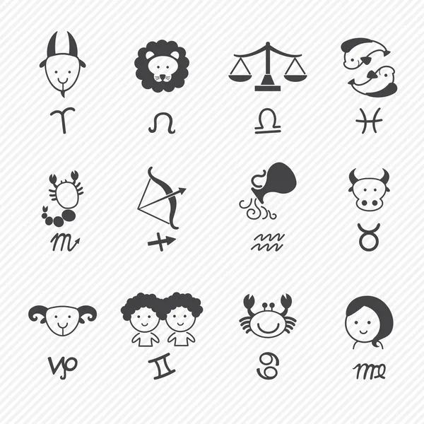 Iconos zodiacales — Archivo Imágenes Vectoriales