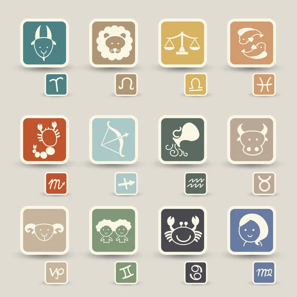 Zodiacal icons — Stok Vektör