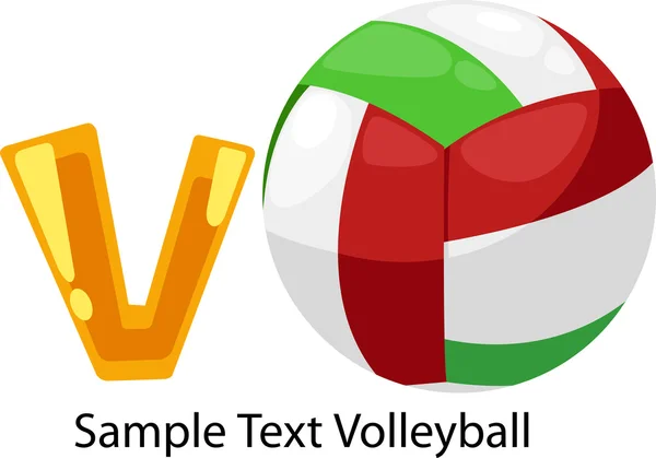 Alfabetet Letter V-volleyboll — Stock vektor