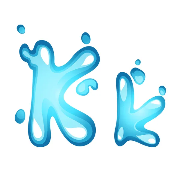 Vatten bokstaven k — Stock vektor
