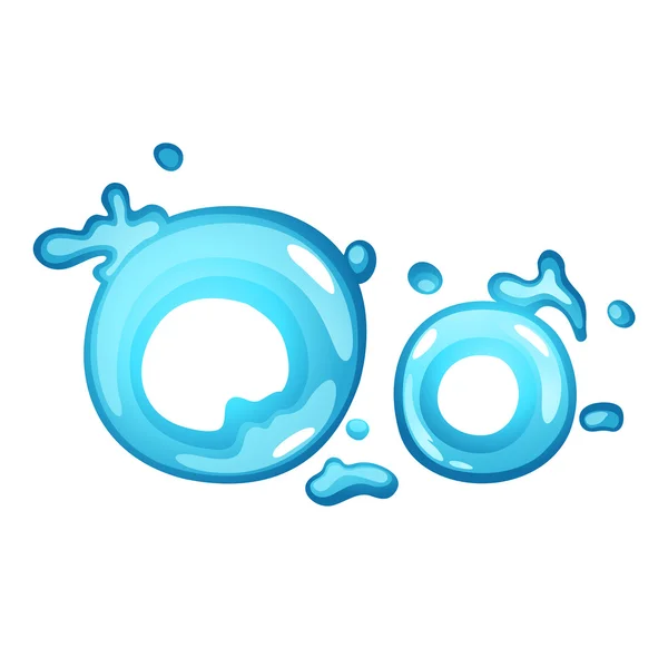 Water letter O — Stock Vector