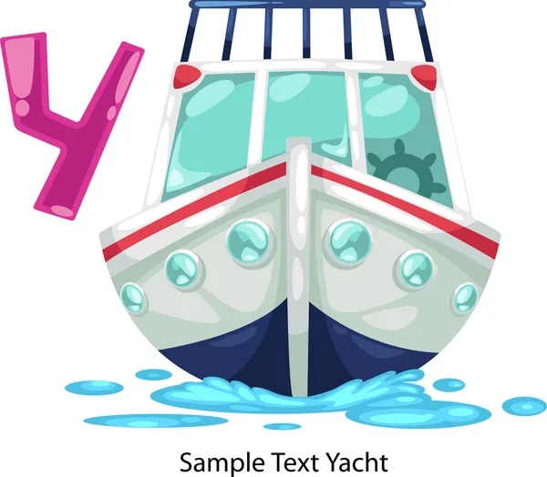 ALPHABET LETTER Y-Yacht — Stock Vector