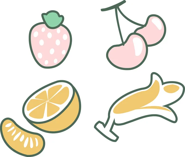 Fruit set illustration — Stock Vector