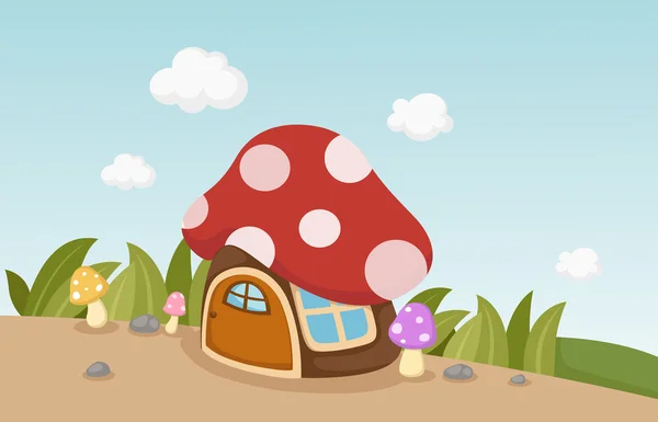 Casa de cogumelos — Vetor de Stock