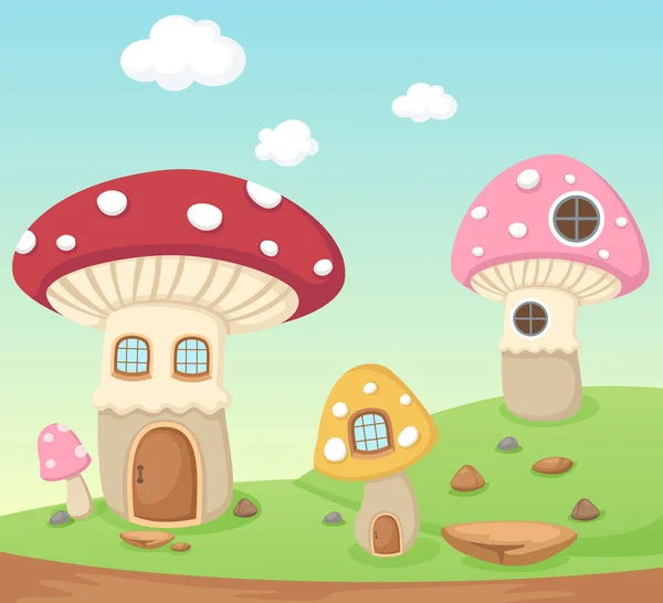 Mushroom huis — Stockvector