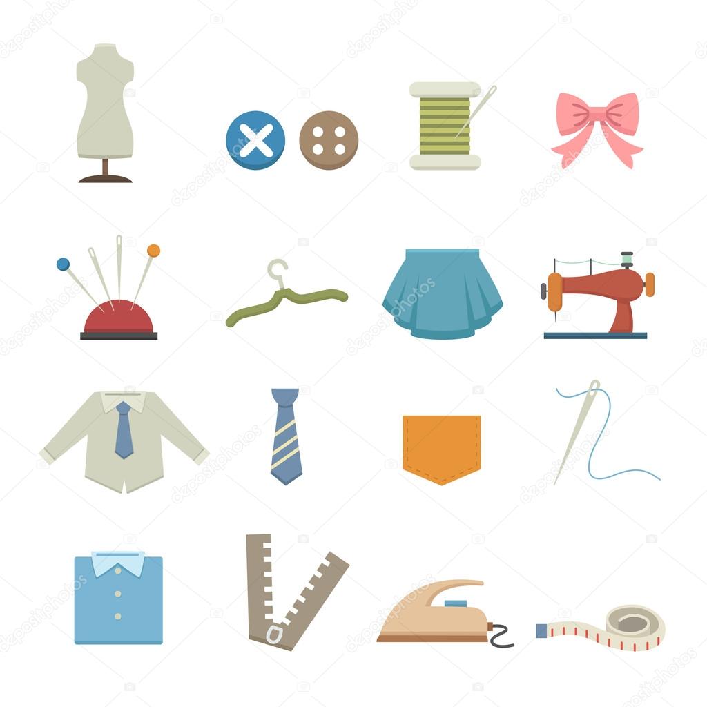 Sewing equipment icons