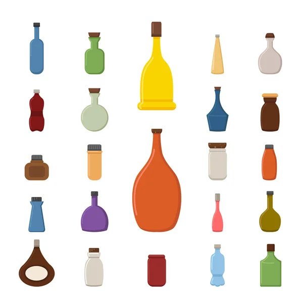 Ícones de garrafa — Vetor de Stock