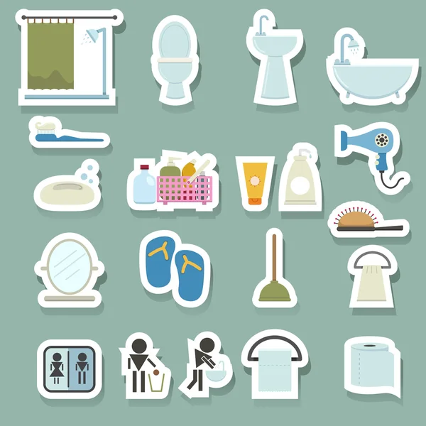 Bathroom icons — Stock Vector