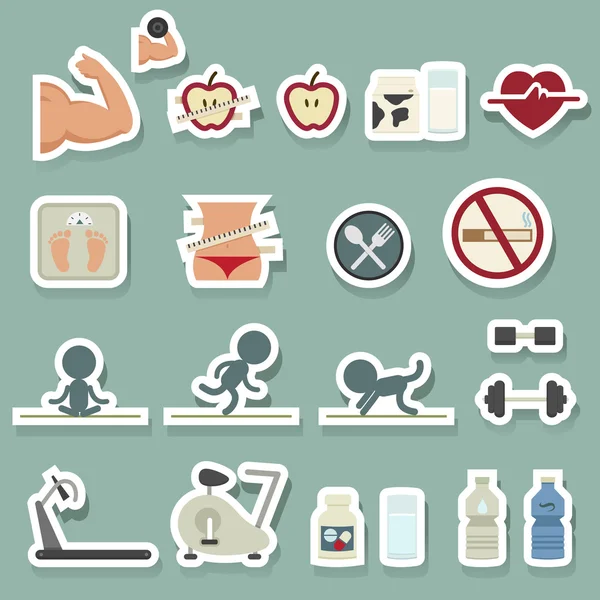 Fitness Icons — Stock Vector