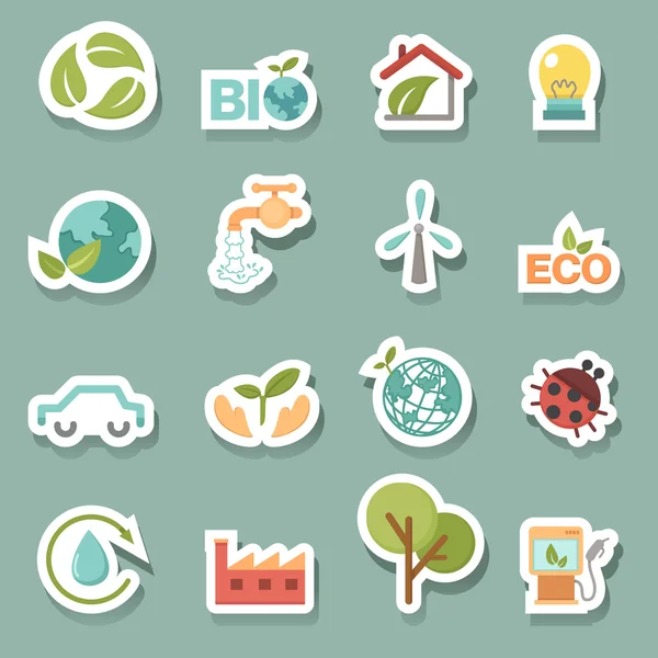 Eko Icons set — Stok Vektör