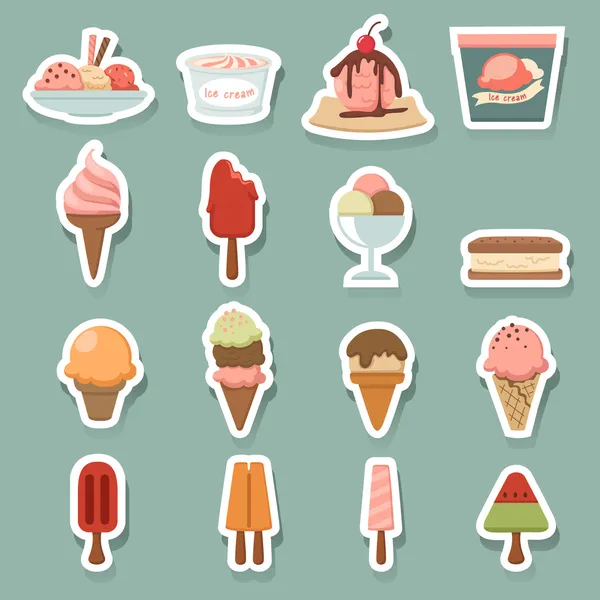 Iconos de helado — Vector de stock