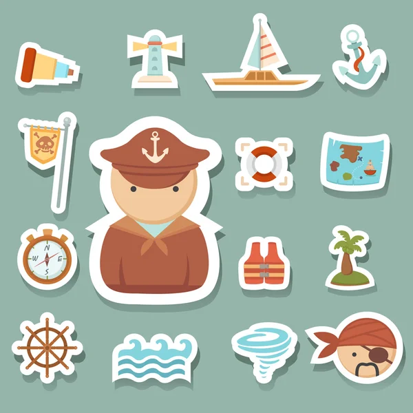 Pirates icons — Stock Vector