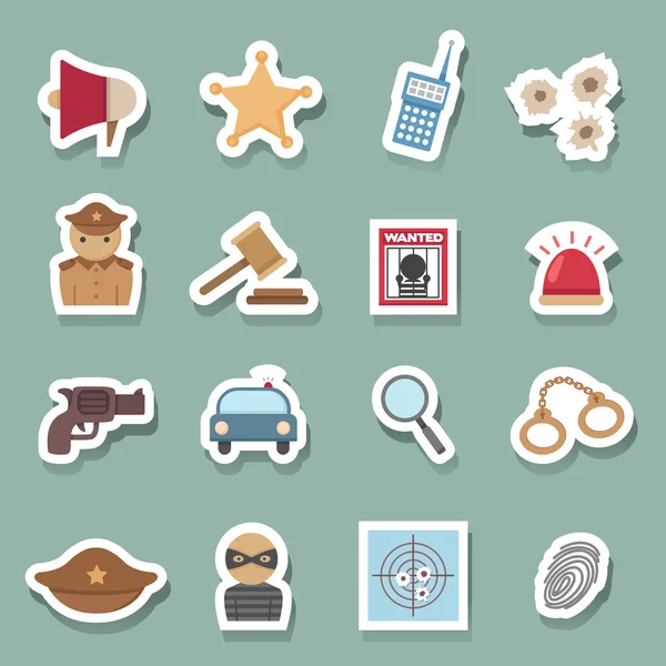 Police Icons — Stock Vector