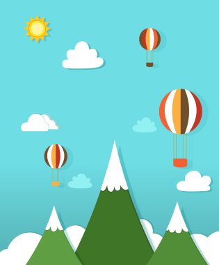 sıcak hava balonları, kağıt yatay