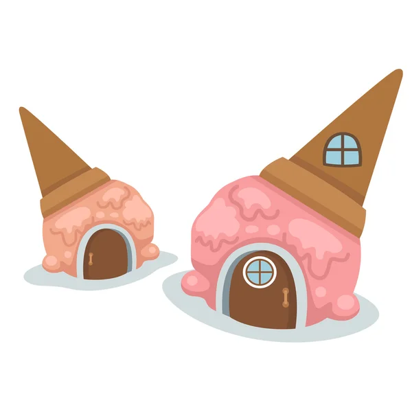 冰激淋的房子矢量 — 图库矢量图片