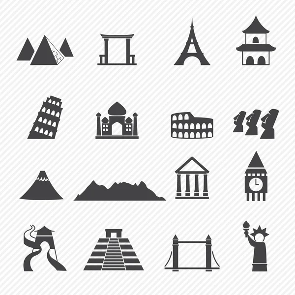 Travel and tourism locations icons — Stock Vector