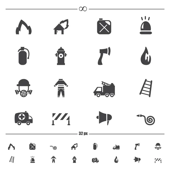 Pompiere eps10 icons.vector — Vettoriale Stock