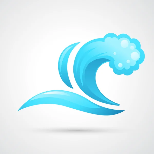 水の波のアイコン — ストックベクタ