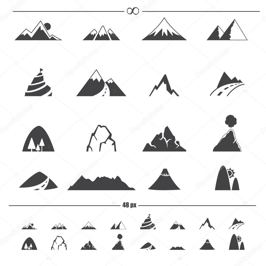 Mountain icons .vector eps10