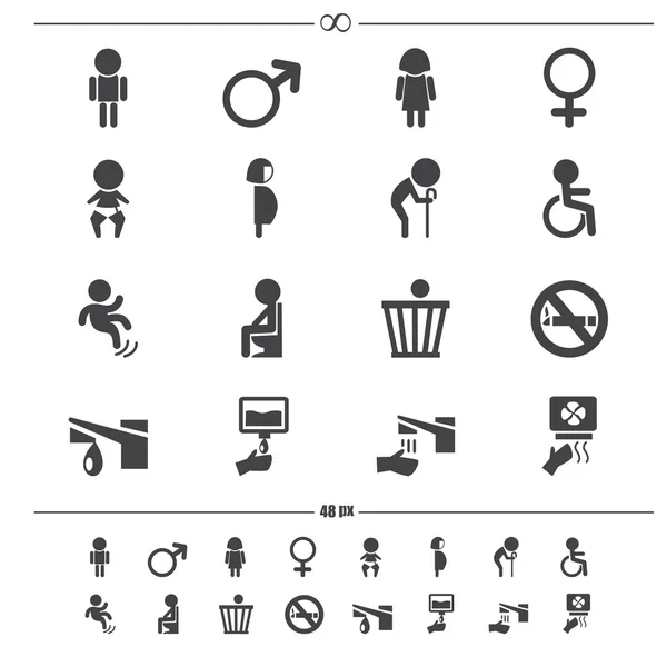 Toilet icons.vector eps10 — Stock Vector
