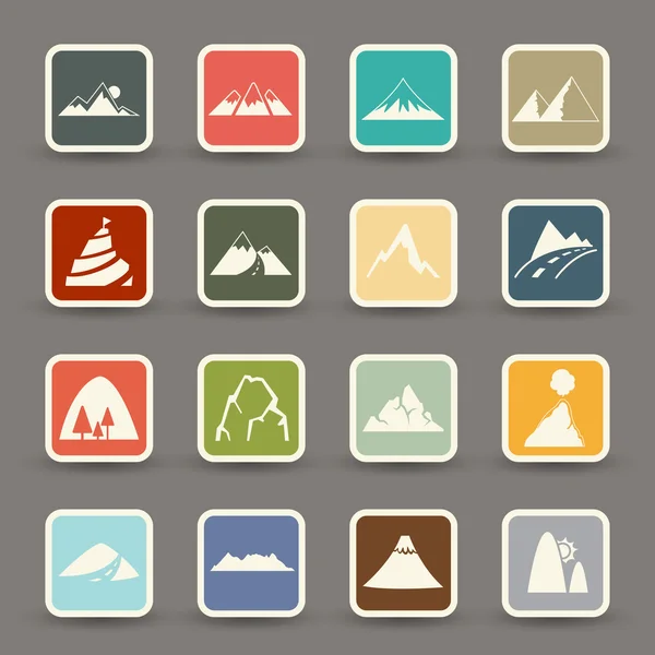 Mountain icons .vector eps10 — Stock Vector