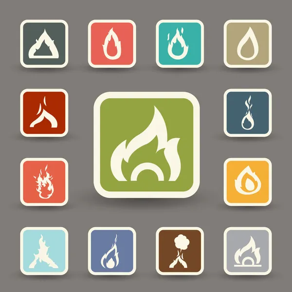 Feuer icons.vector eps10 — Stockvektor