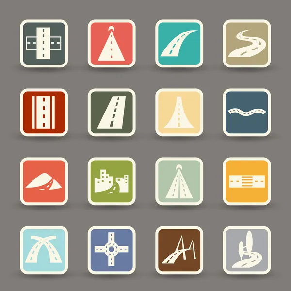 Road icons.vector eps10 — Stock Vector