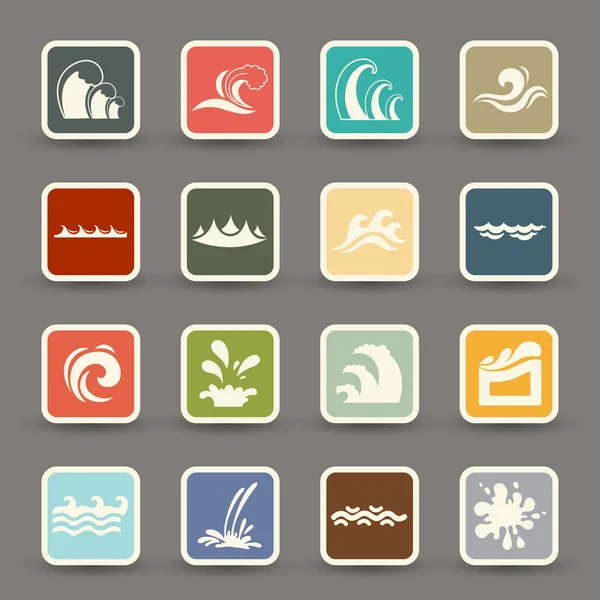 Onda de agua icons.vector eps10 — Archivo Imágenes Vectoriales