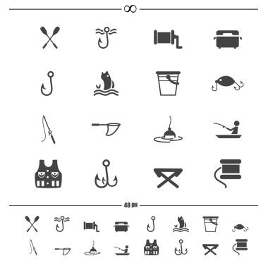 balıkçılık ve balıkçılık icons.vector eps10 için donatım