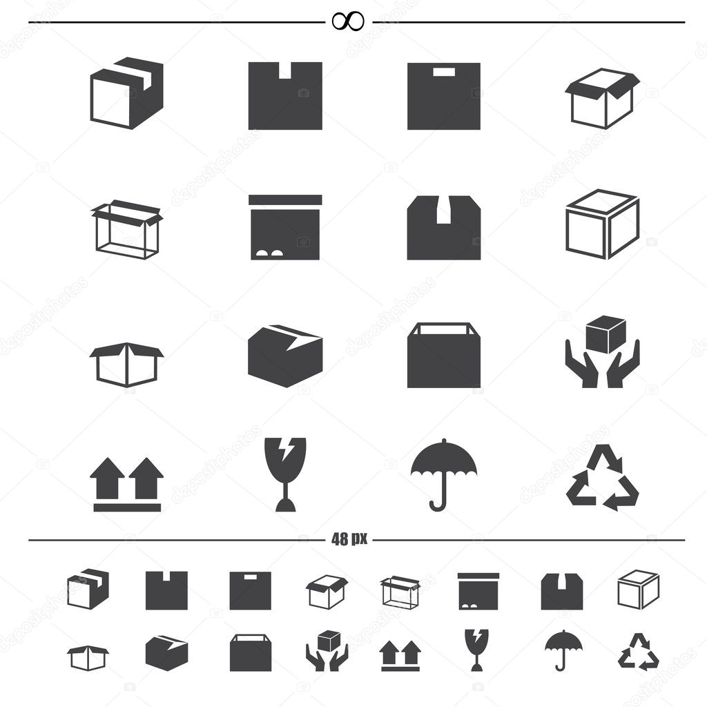 Packaging boxes icons .vector eps10