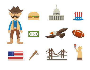 America symbol vector set vector