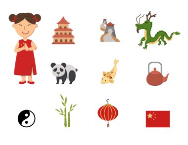Çin symbol vektör set