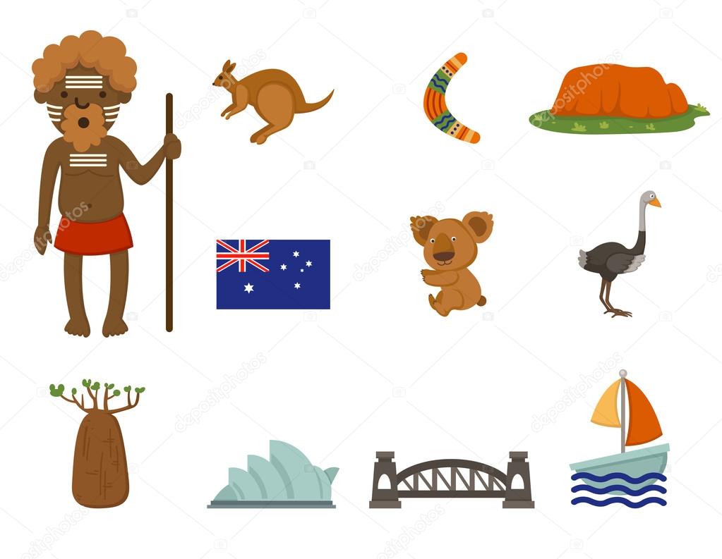 Australian symbol vector set