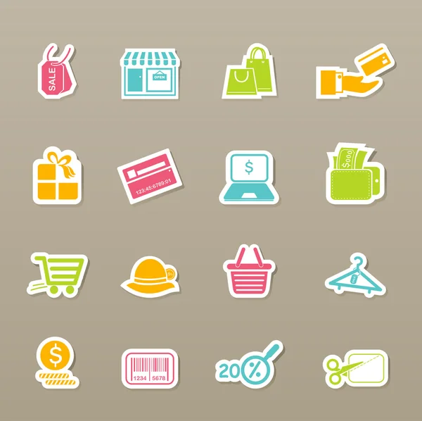 Iconos de compras — Vector de stock