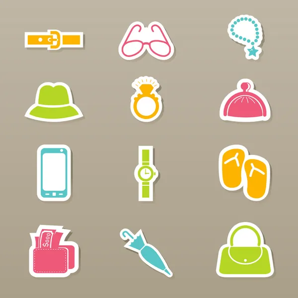 Accessory icons set vector — Stock Vector